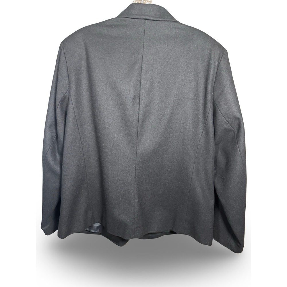 VTG Sag Harbor Woman Black 100% Pure New Wool Zip Front Jacket Blazer Size 20W - Picture 3 of 10